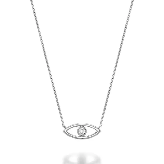 10k Gold Evil Eye Diamond Necklace