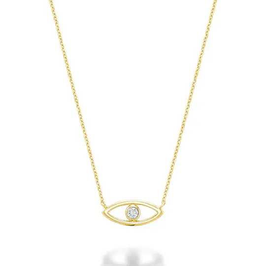 10k Gold Evil Eye Diamond Necklace