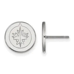 10k White Gold NHL Winnipeg Jets Small Post Earrings