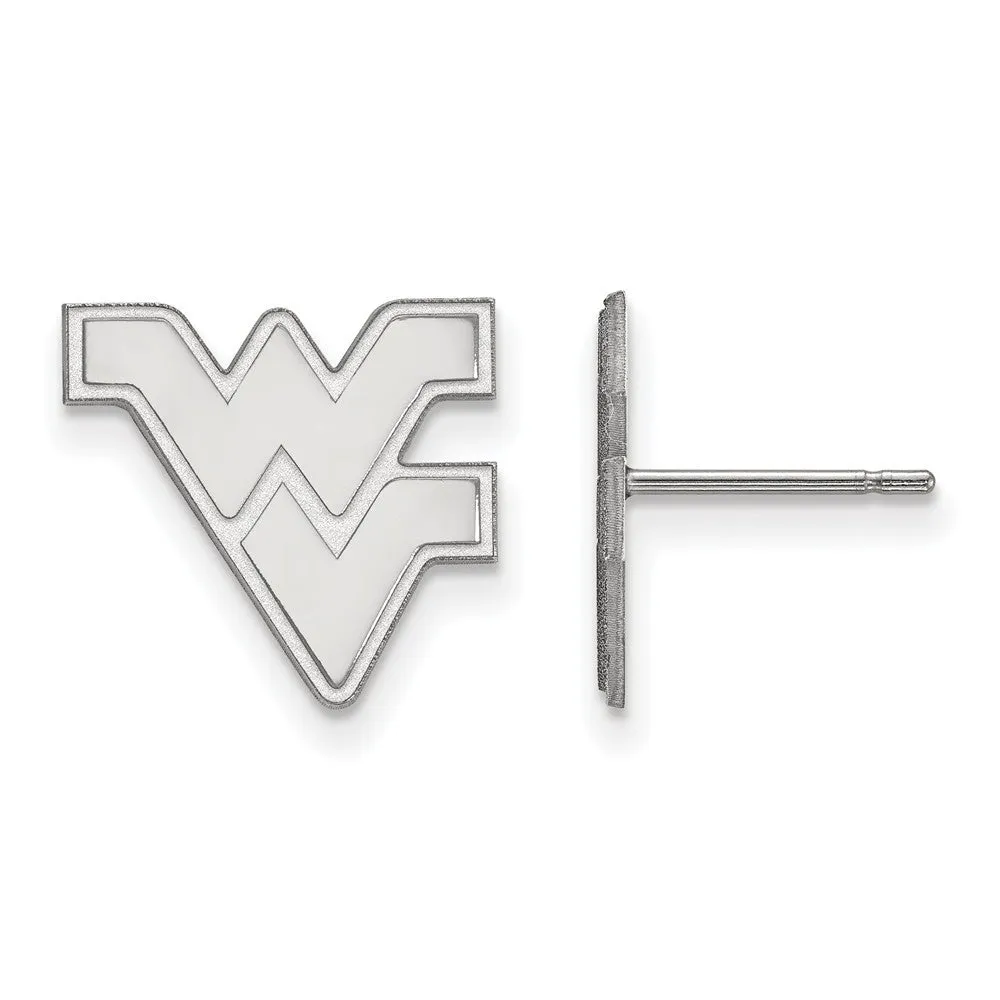 10k White Gold West Virginia University Small Post Earrings