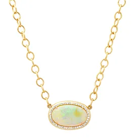 14K & 18K Opal & Diamond  Necklace