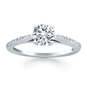 14k White Gold Micro Prong Diamond Cathedral Engagement Ring-rxd77690y28bt