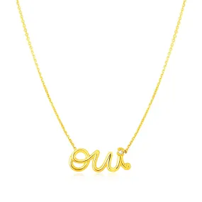 14K Yellow Gold Oui Necklace with Diamond-rx48486-18