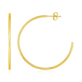 14k Yellow Gold Polished Hoop Earrings-rx57806