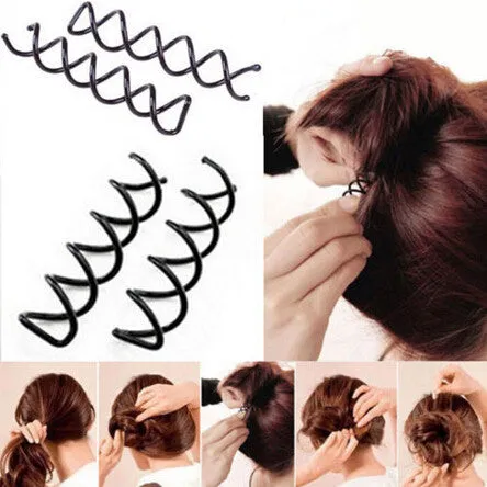 5Pcs Spiral Spin Screw Bobby Pin Hair Clip Twist Barrette Black Hairpins Hair B  Accessories SM6