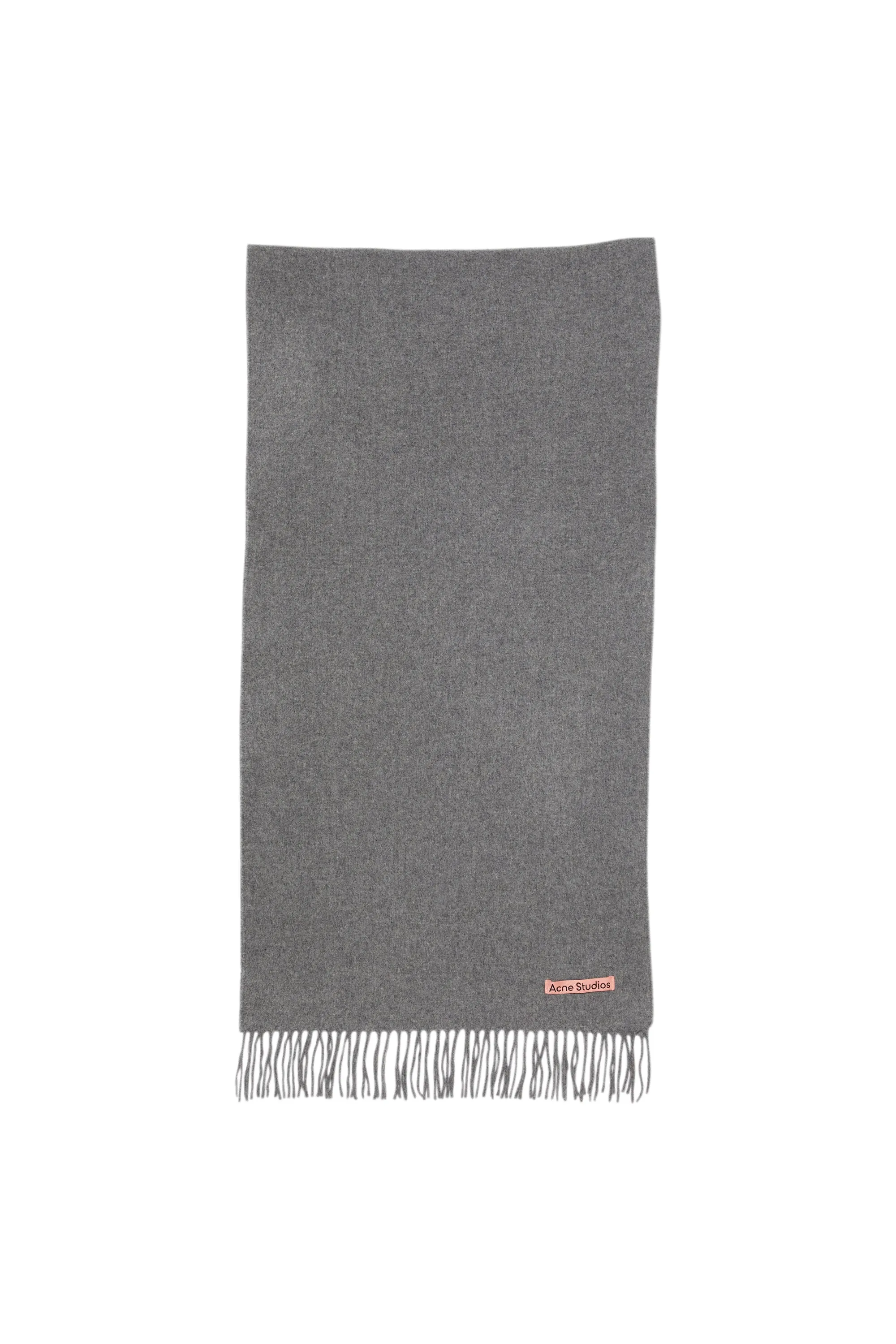 Acne Studios Fringe Wool Scarf – Narrow (Grey Melange)