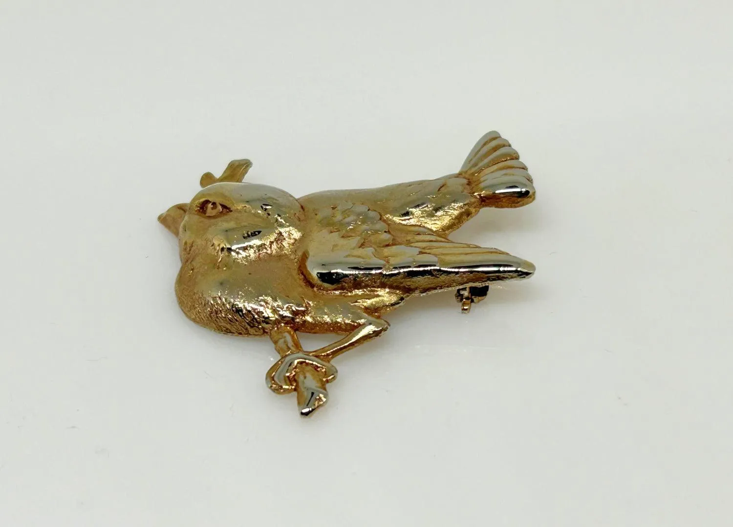 Adorable Vintage Bird on a Branch Brooch