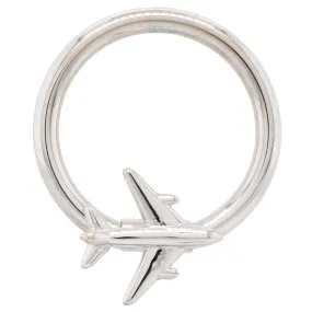 Airplane Gold Captive Bead Ring (CBR)