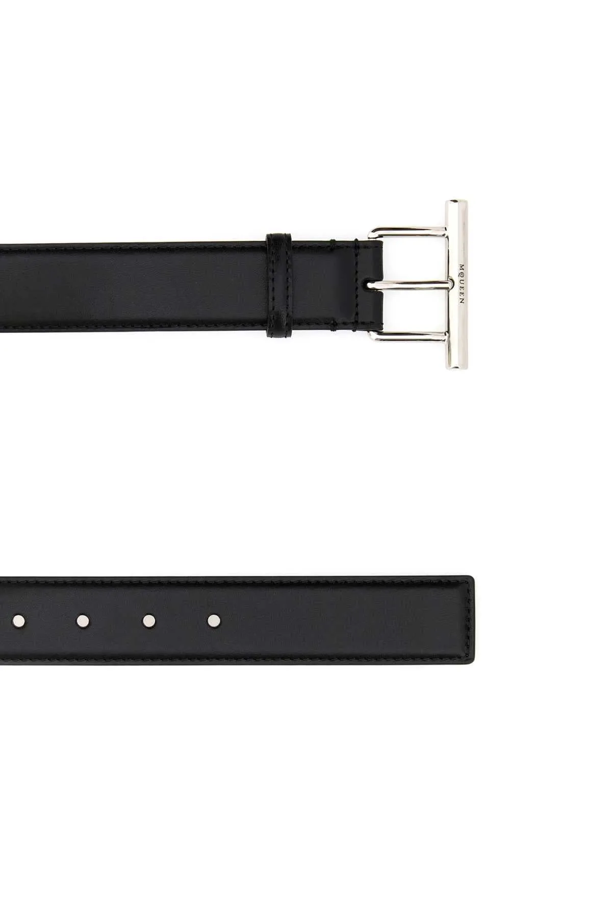 Alexander Mcqueen Black Leather Belt