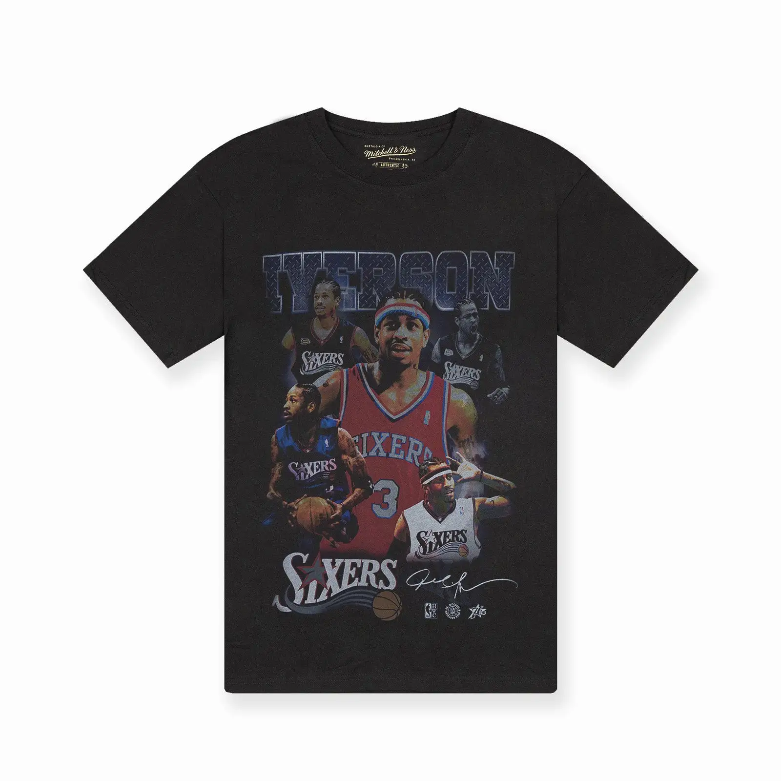 Allen Iverson Philadelphia 76er's Player & Stats T-Shirt - Black