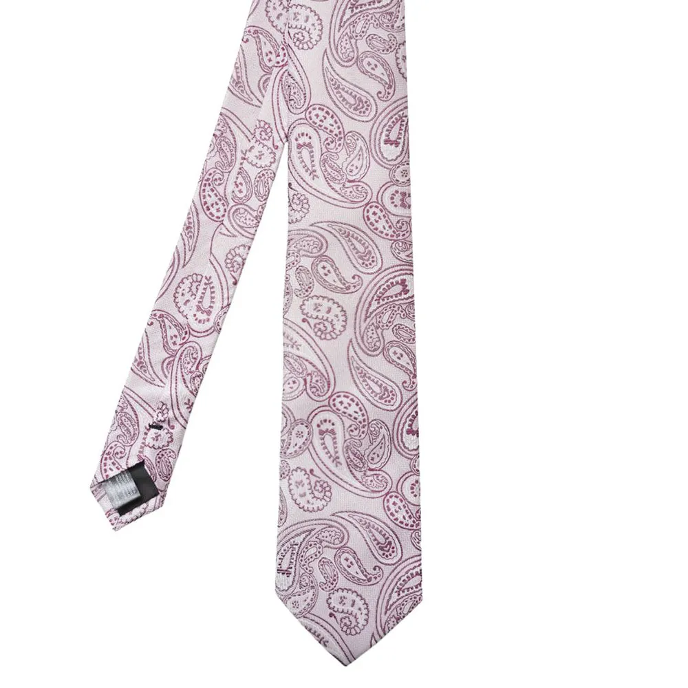 Amanda Christensen Pink Paisley Tie And Pocket Square | Menswear Online