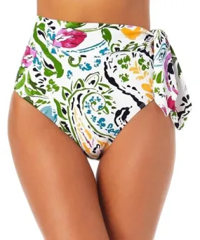 Anne Cole Soft Band Side Tie Swimsuit Bottom In Petal Paisley