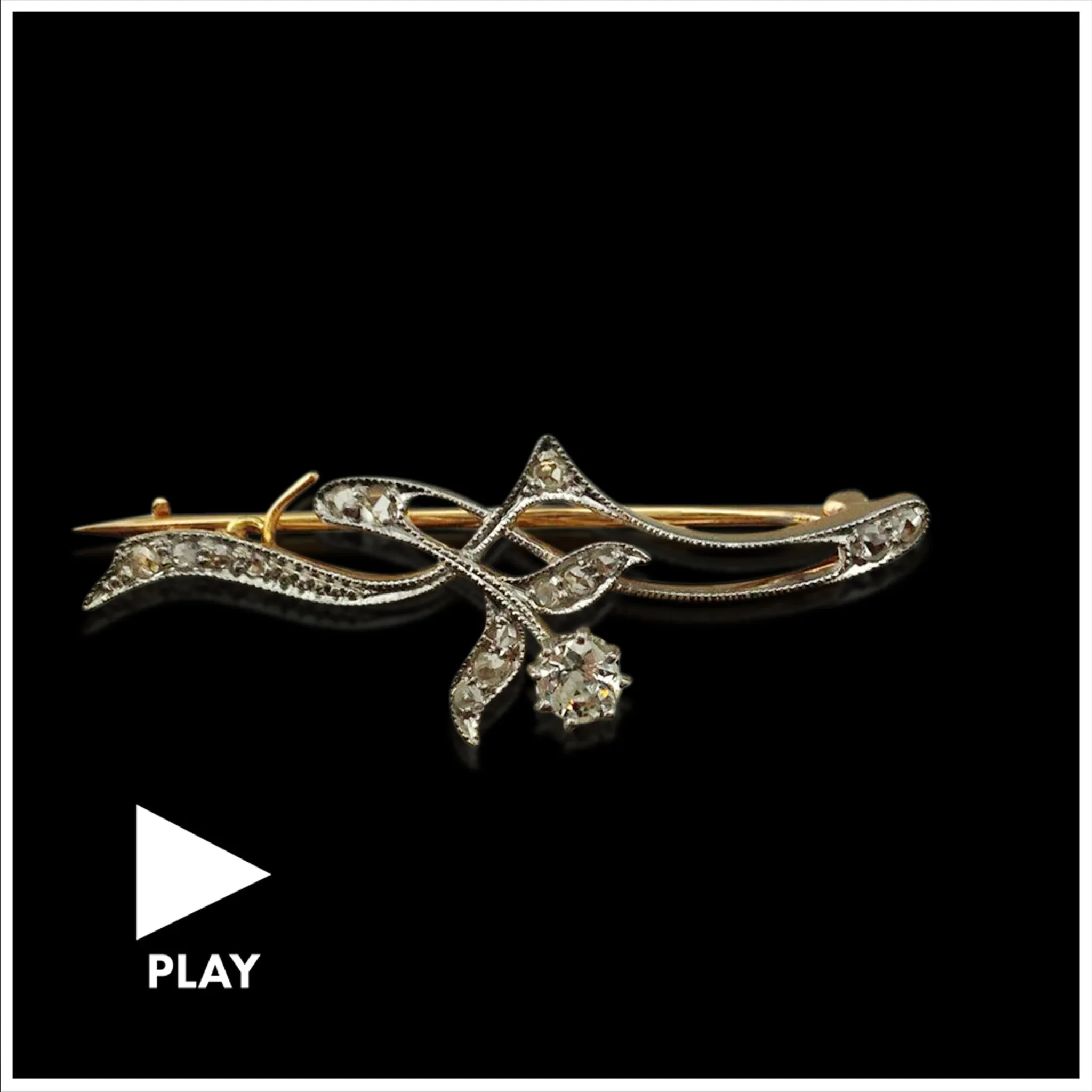 Antique Old Mine-Cut & Rose-Cut Diamond Brooch, circa 1910