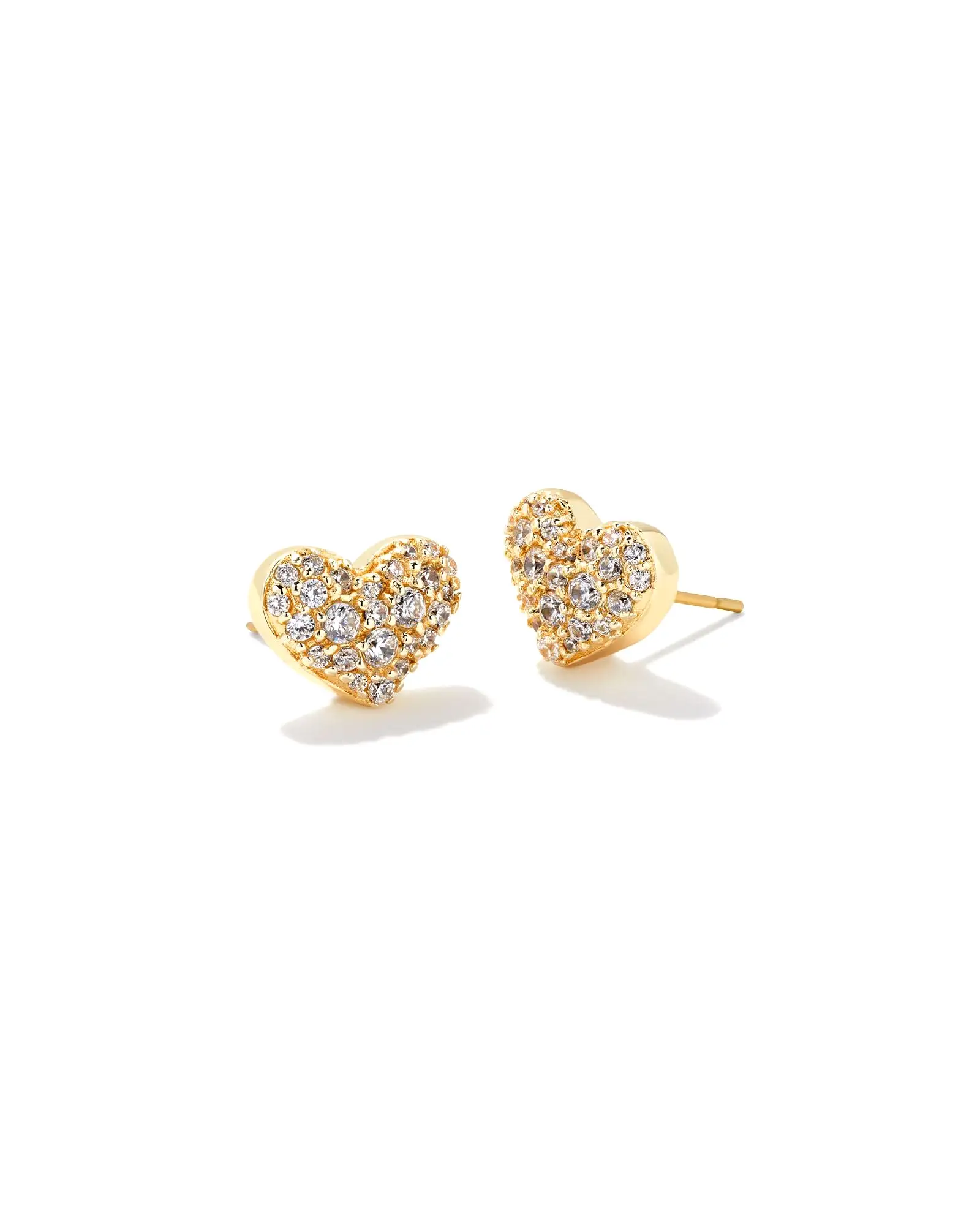 Ari Pave Crystal Heart Earrings