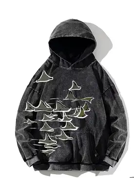 Ashore Sea Ray Washed Cotton Hoddies & Shirts  Artist Hand paint EU Size 100% Cotton  High Quality Gifts Tops