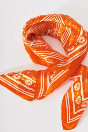 August + Delilah Megan Scarf In Orange Silk