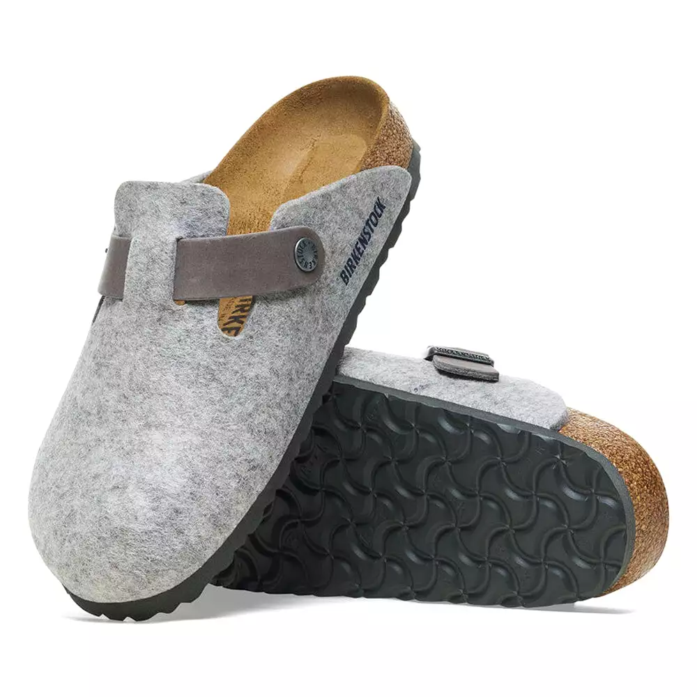 Birkenstock Boston Light Grey Felt