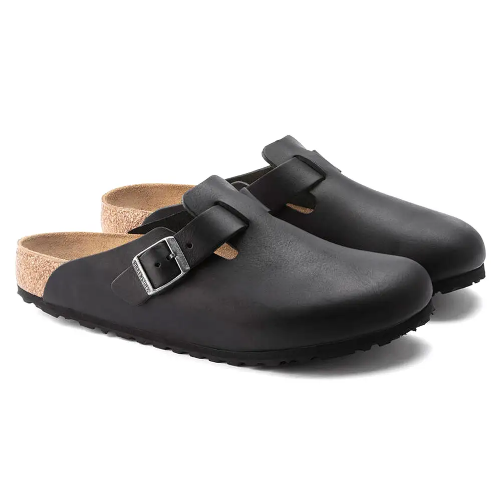 Birkenstock Boston Oiled Leather  Vintage Wood Black