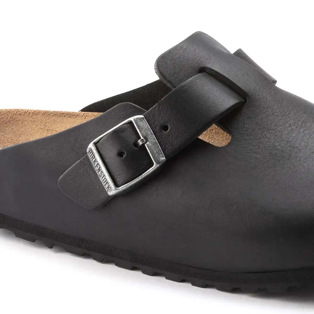 Birkenstock Boston Oiled Leather  Vintage Wood Black