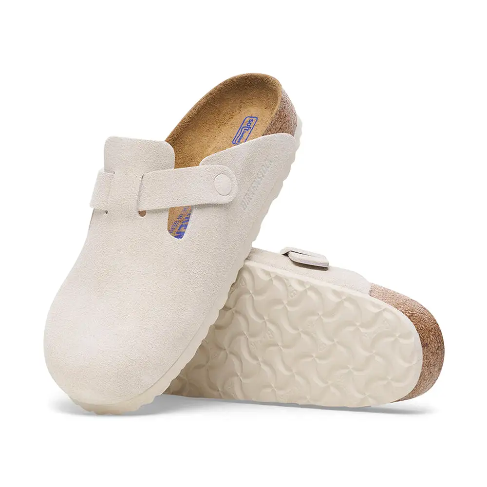 Birkenstock Boston Suede Antique White