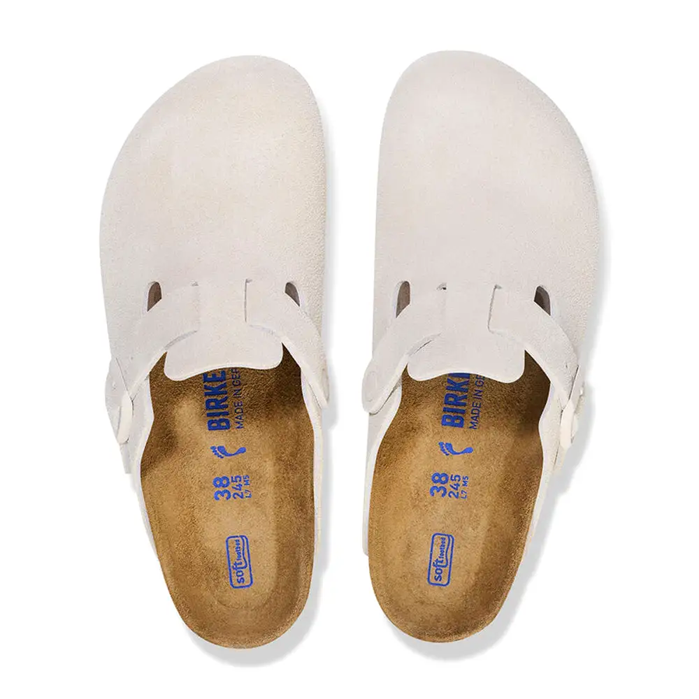 Birkenstock Boston Suede Antique White