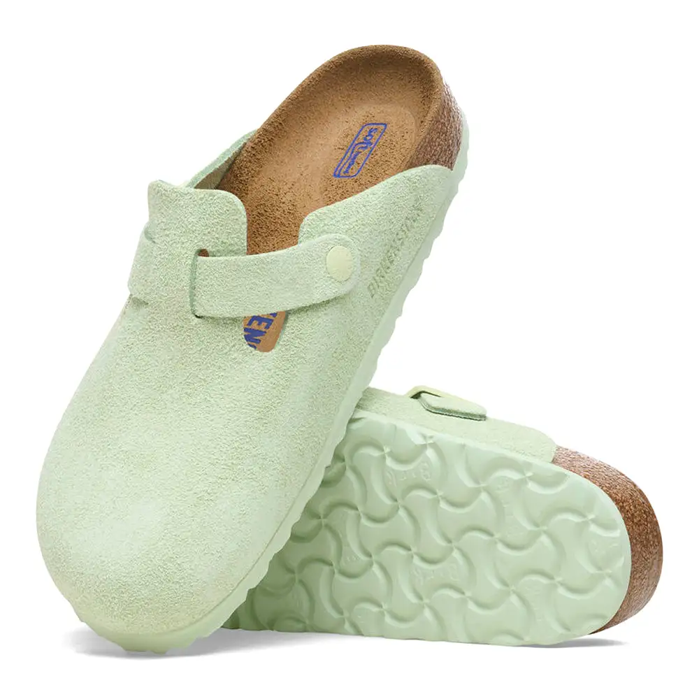 Birkenstock Women's Boston Faded Lime - Narrow