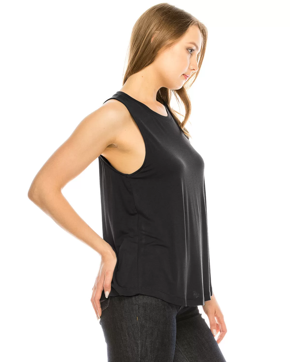 Black Tank Top Relaxed Fit