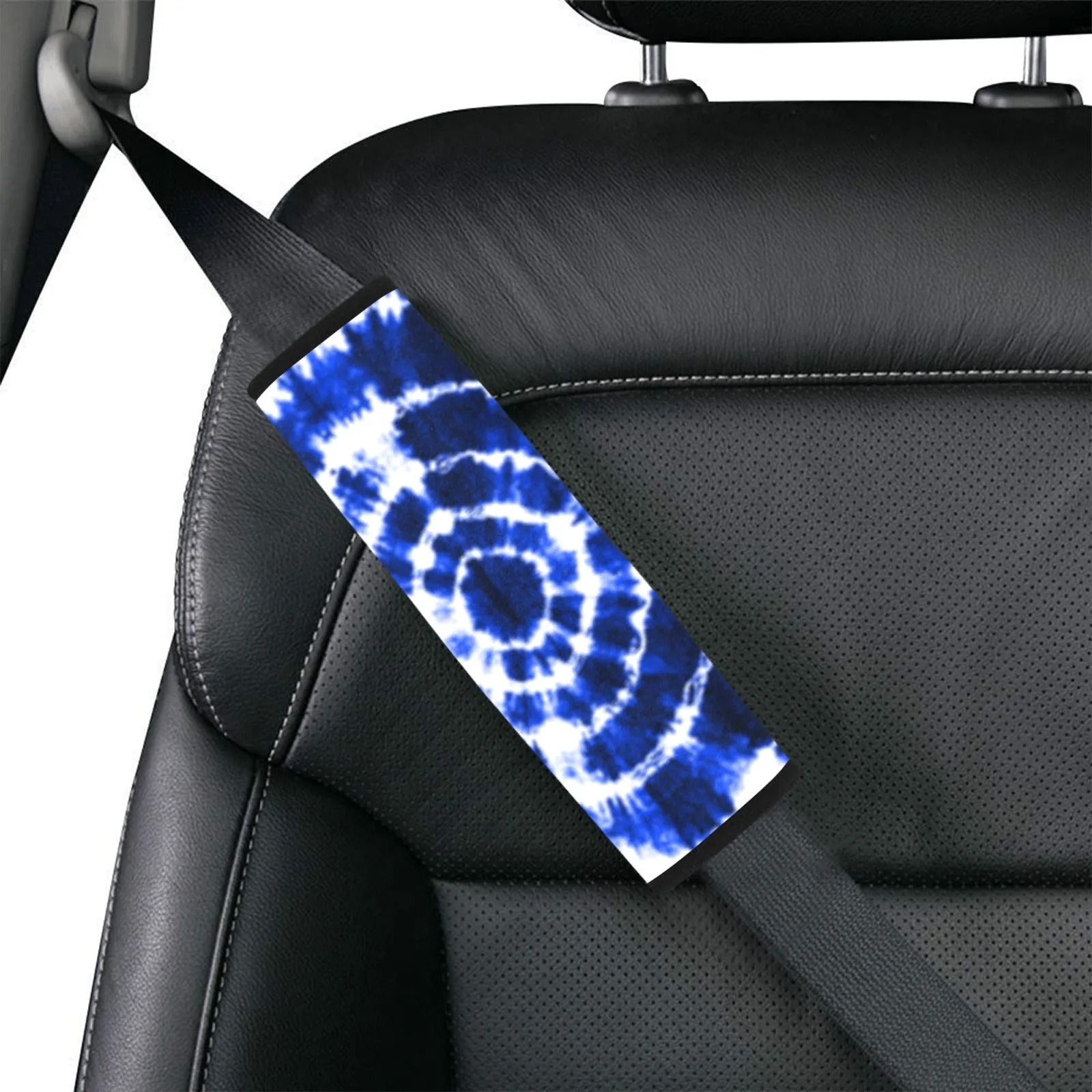 Blue Shibori Tie Dye Seat Belt Cover 7 x 12.6