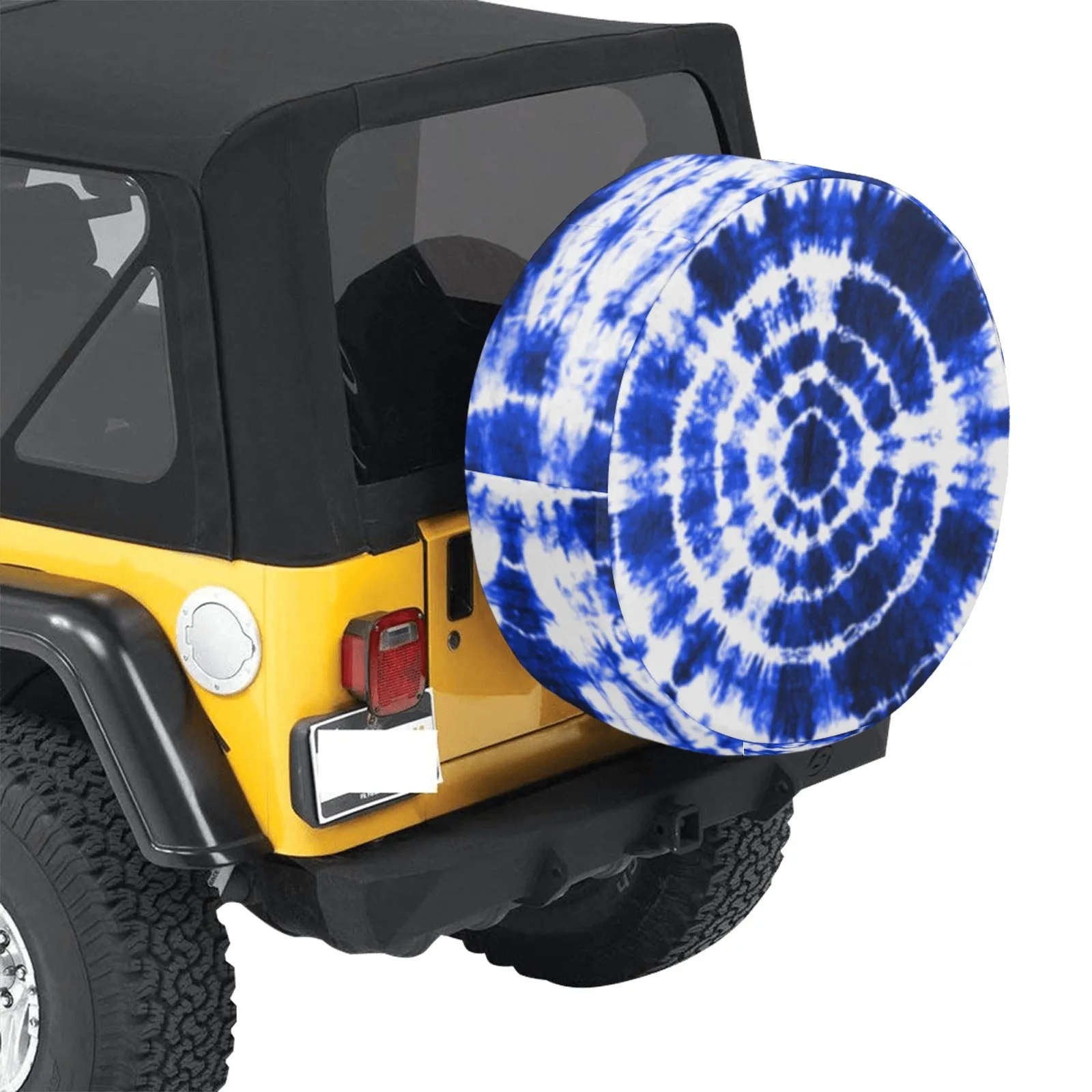 Blue Shibori Tie Dye Spare Tire Cover (Large) (17)