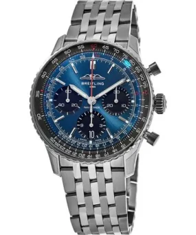 Breitling Navitimer B01 Chronograph 41 Automatic Blue Dial Steel Men's Watch AB0139241C1A1