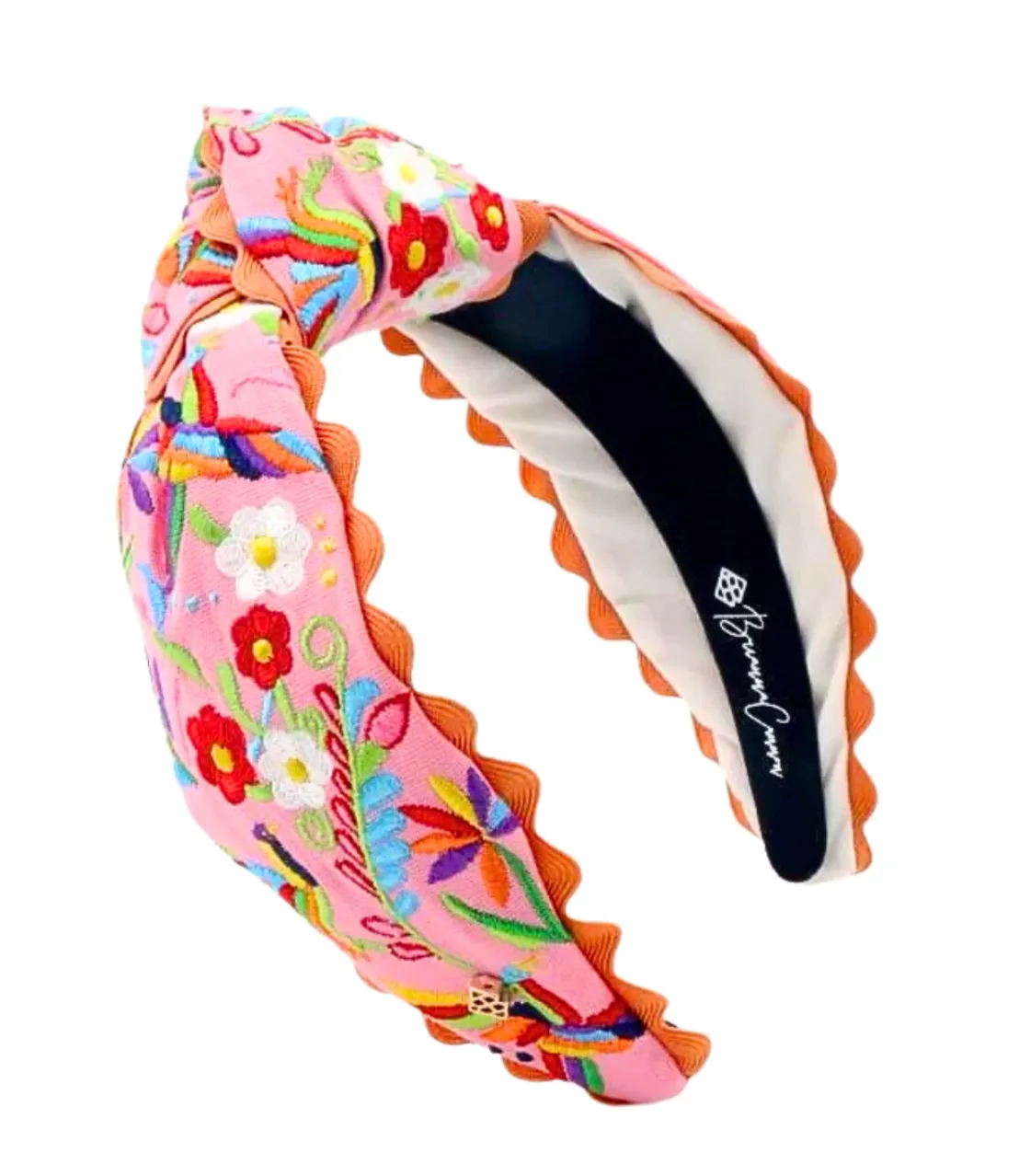 Brianna Cannon Embroidered Otomi Headband with Ric Rac Trim