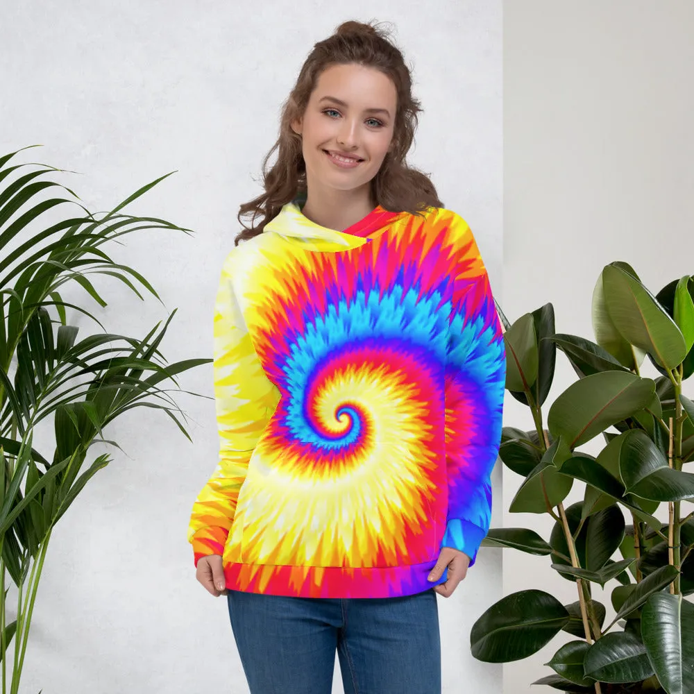 Bright Tie Dye Swirl Unisex Hoodie