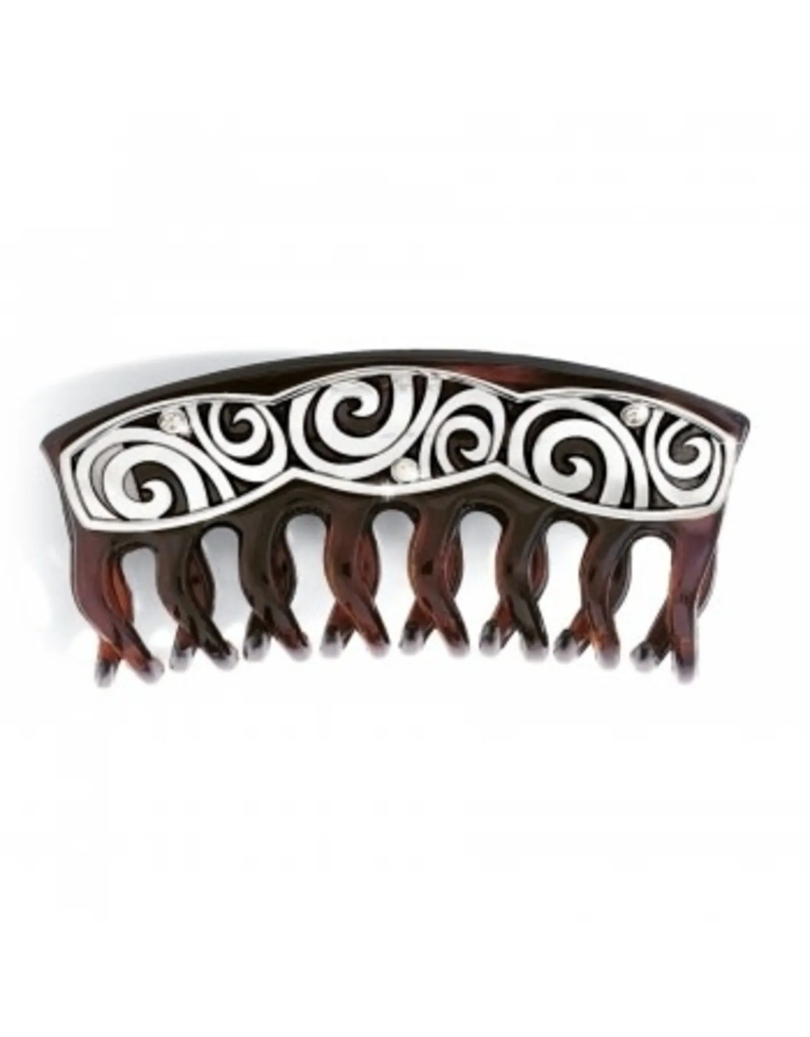 Brighton Tort London Groove Large Hair Clip Brown