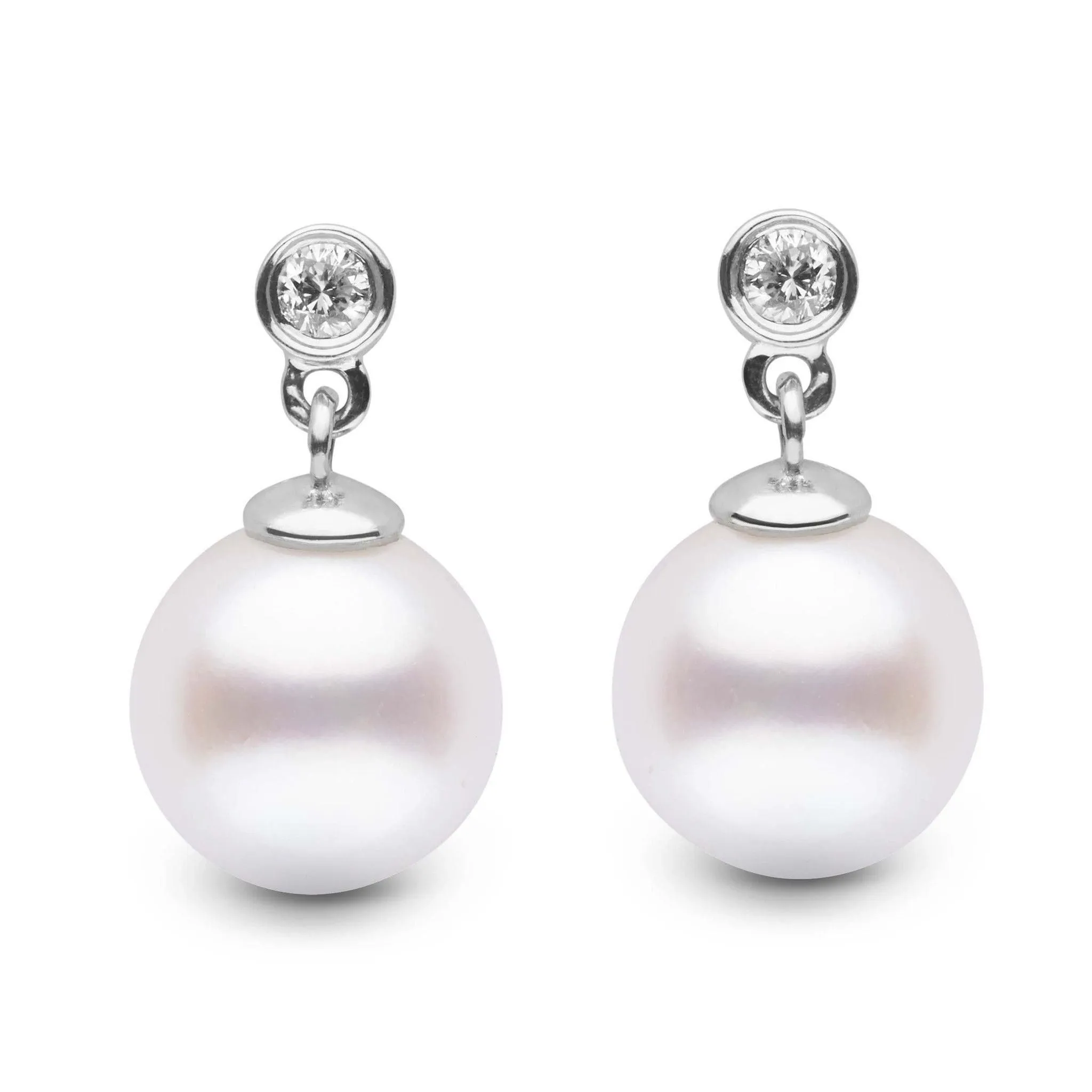 Brilliant Collection White Freshadama 8.5-9.0 mm Pearl & Diamond Earrings