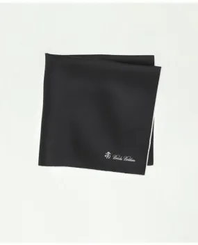 Brooks Brothers Men's Silk Pocket Square Black