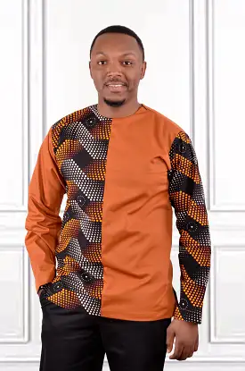 Brown Ankara shirts