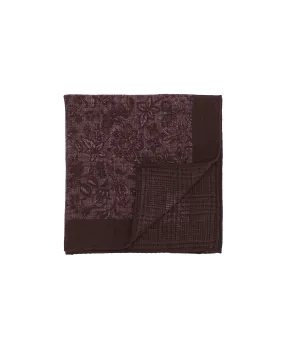 Burgundy and Red Double Sided Floral and Glencheck Pocket Square | He Spoke Style