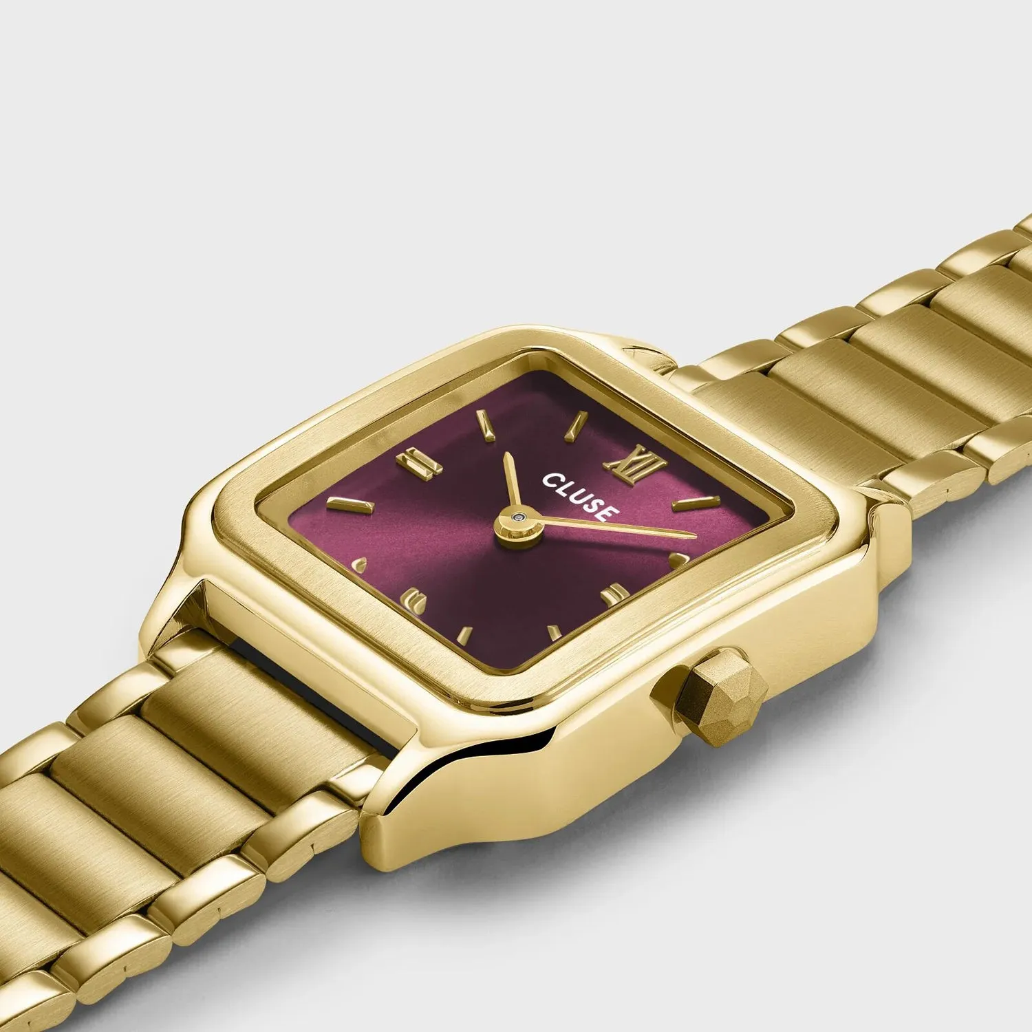 Cluse Gracieuse Petite Watch, Gold & Dark Cherry