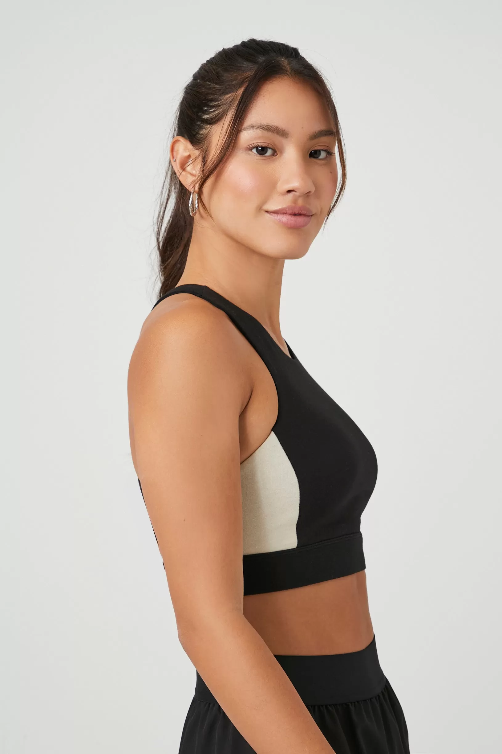 Colorblock Cutout Racerback Sports Bra