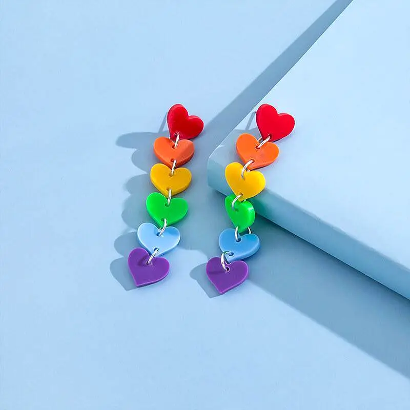 Colorful Heart Earrings