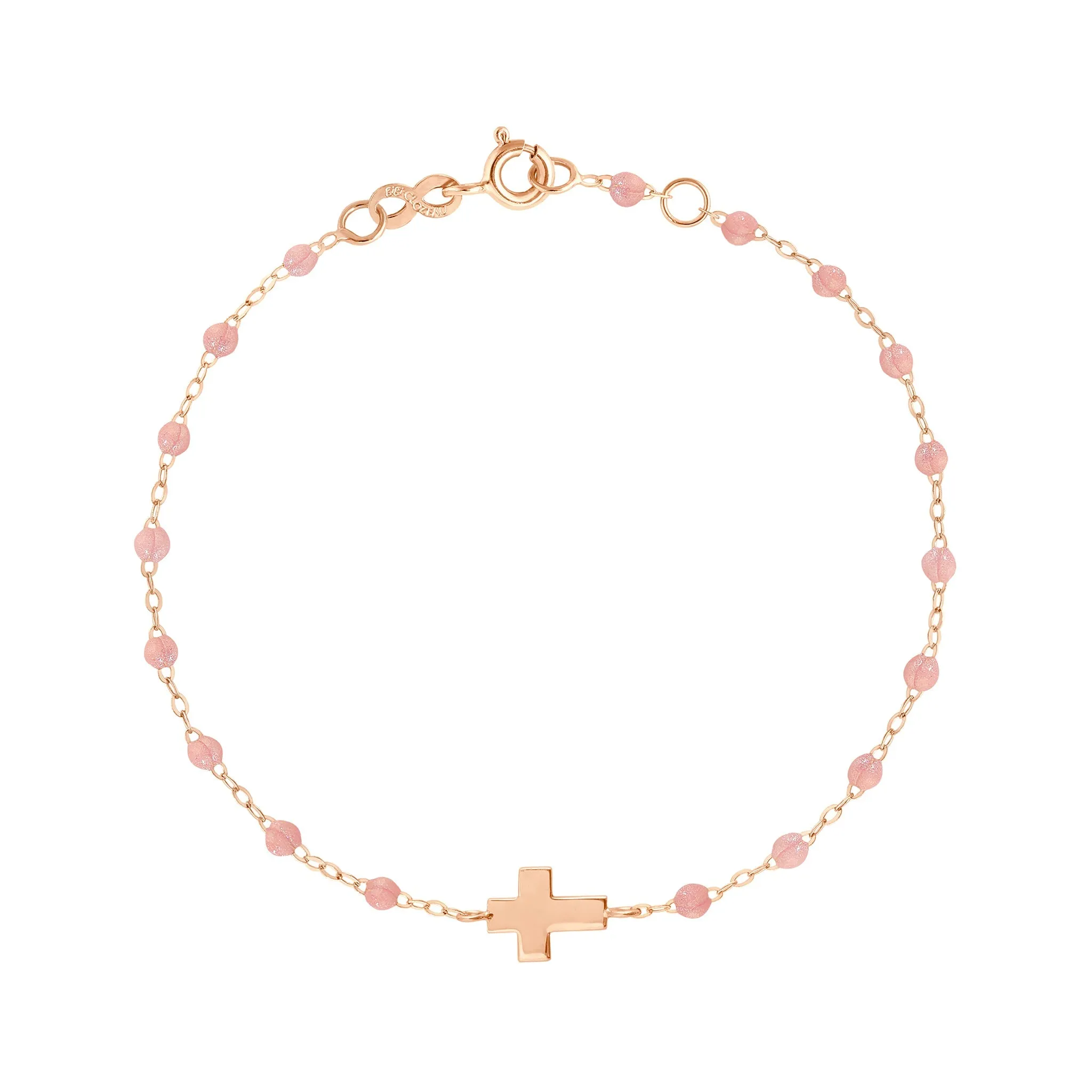 Cross Charm Classic Gigi Blush bracelet, Rose Gold, 6.7