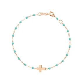 Cross Charm Classic Gigi Lagoon bracelet, Rose Gold, 6.7