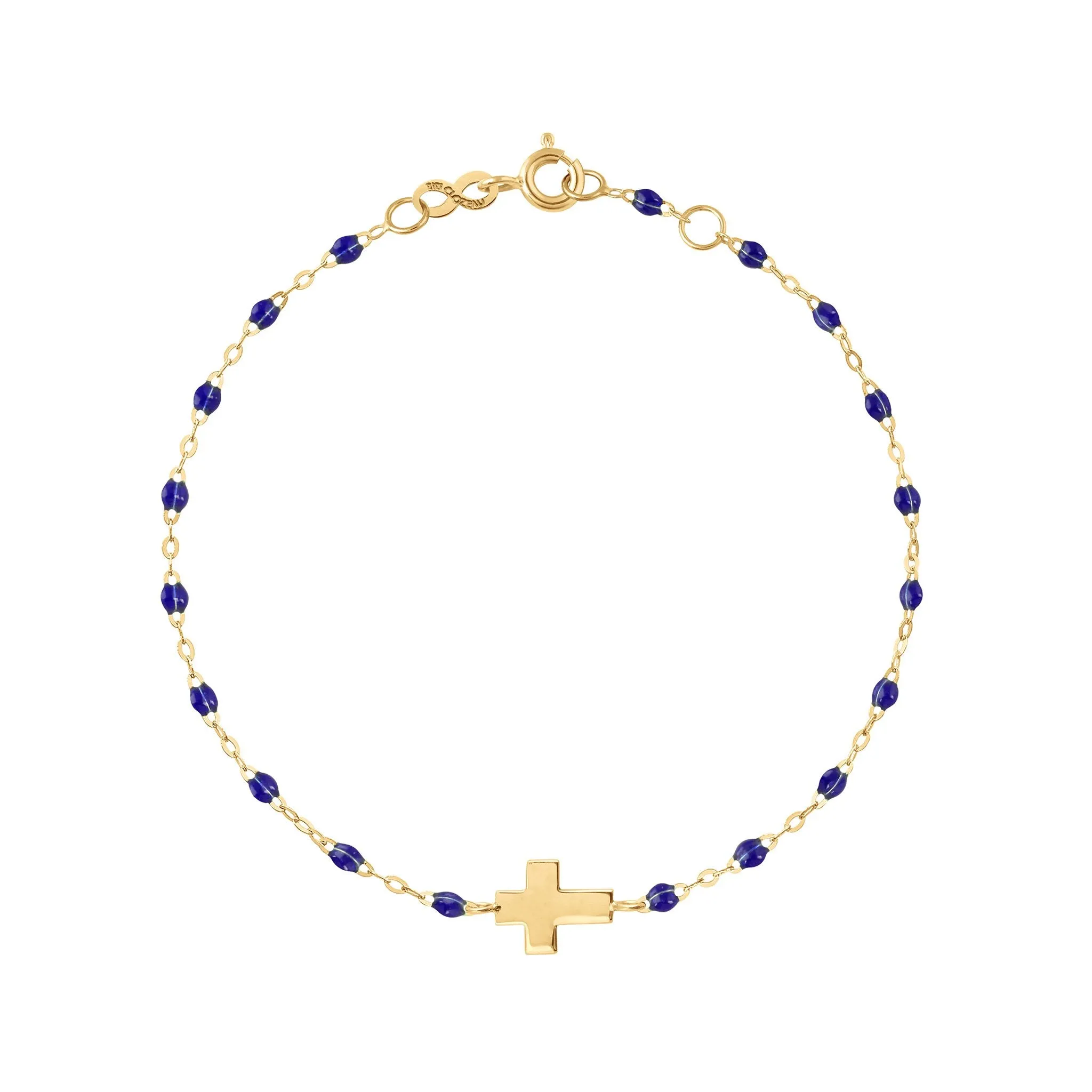 Cross Charm Classic Gigi Lapis bracelet, Yellow Gold, 6.7