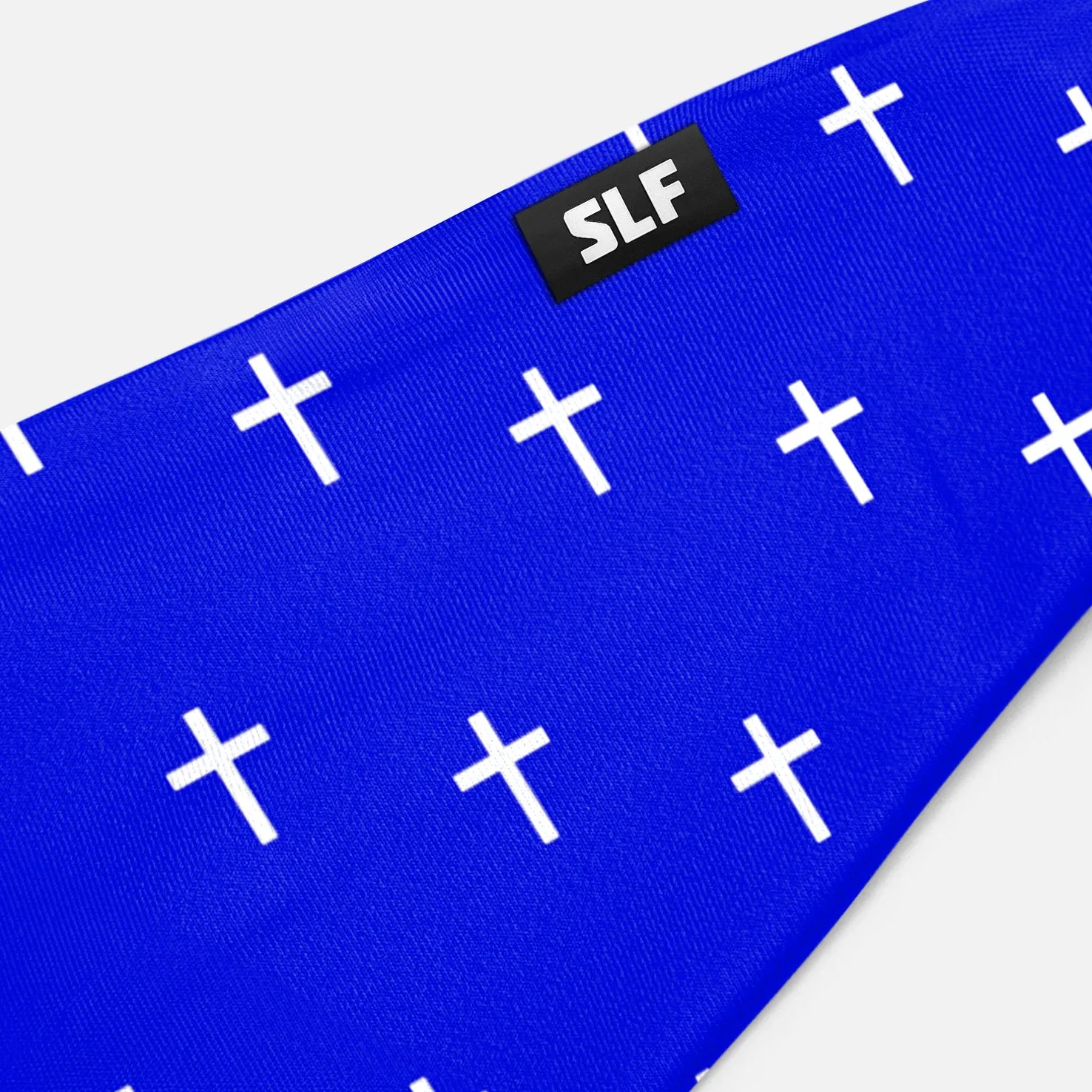 Cross Pattern Blue White Headband