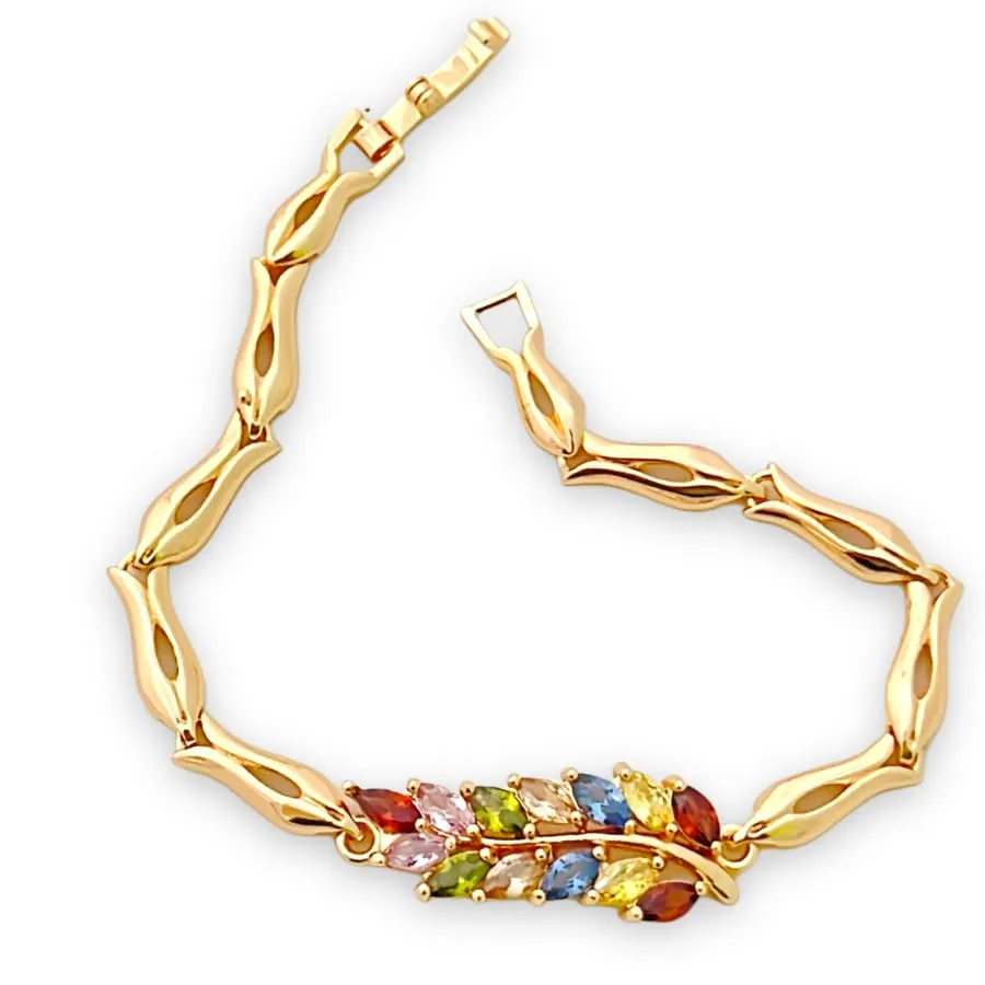 Crystals vines bracelet in 18kts of gold plated