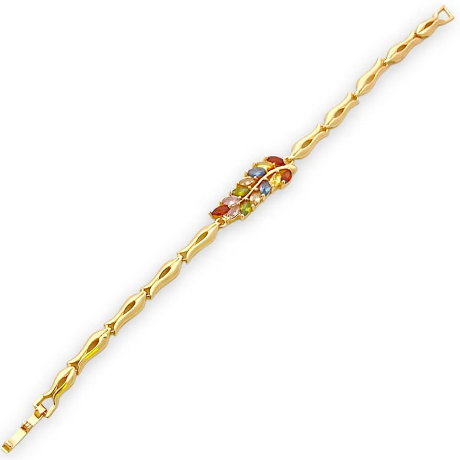 Crystals vines bracelet in 18kts of gold plated