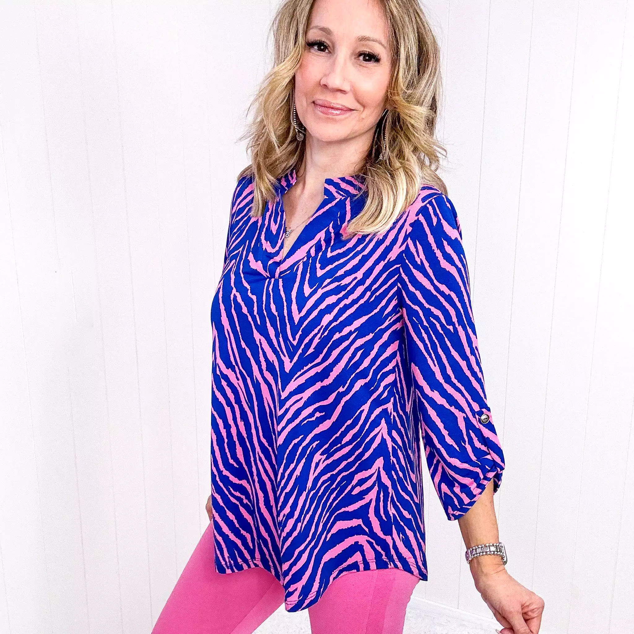 Dear Scarlett Ziggy Wild Pink and Blue Lizzy Top