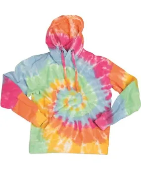 Dyenomite Men's Multi-Color Spiral Tie-Dyed Hooded Sweatshirt