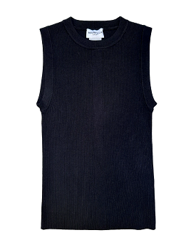 Eliot Sleeveless Shell Top (Black)