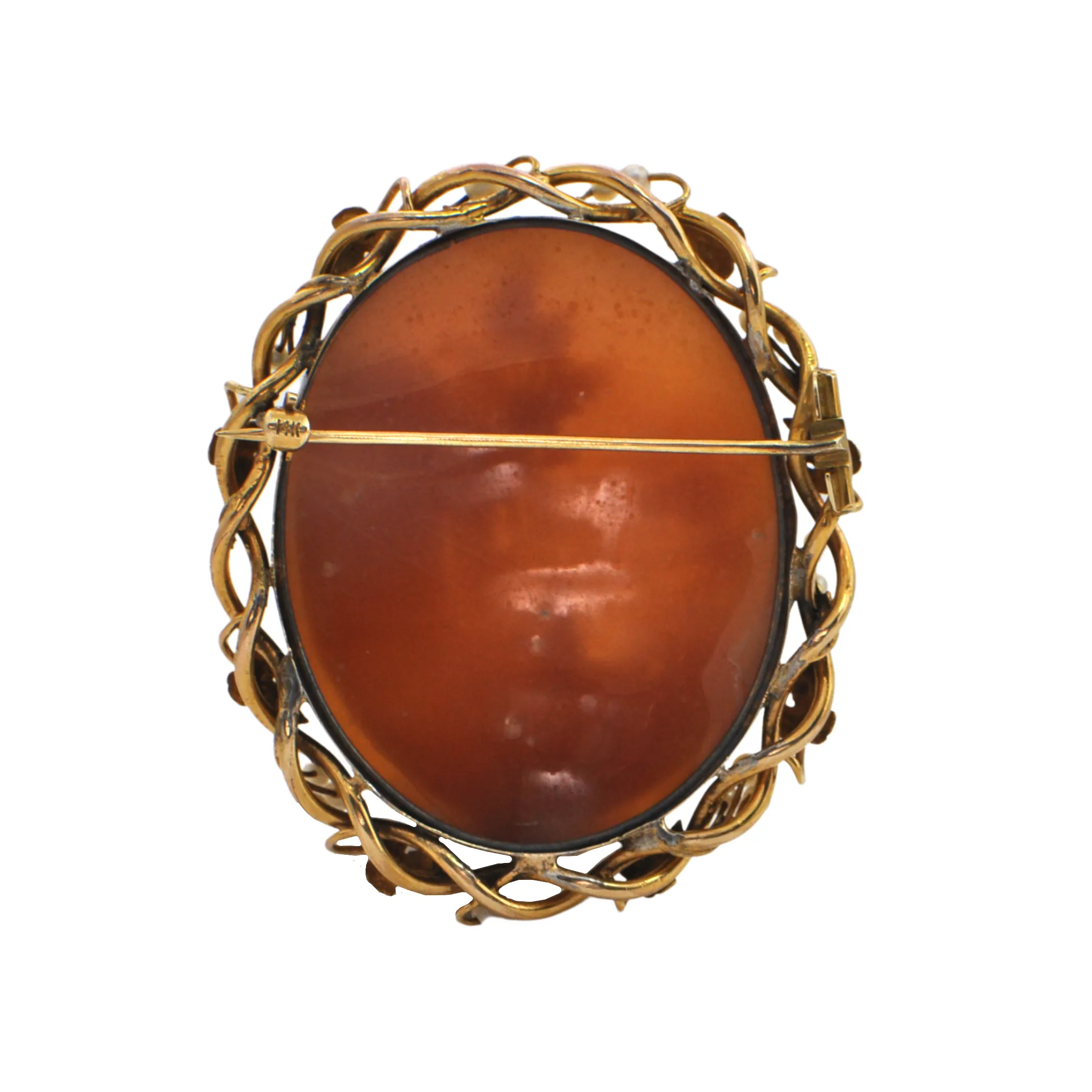 Exceptional Antique Cameo Brooch C.1900 14k Gold